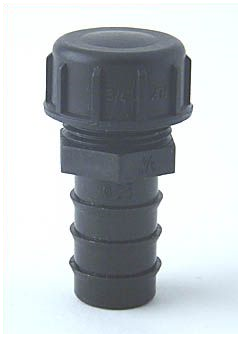  - PE-Endstopfen, 25 mm > 3/4 Zoll mit Endkappe, PE 3/4 Zoll AG -  