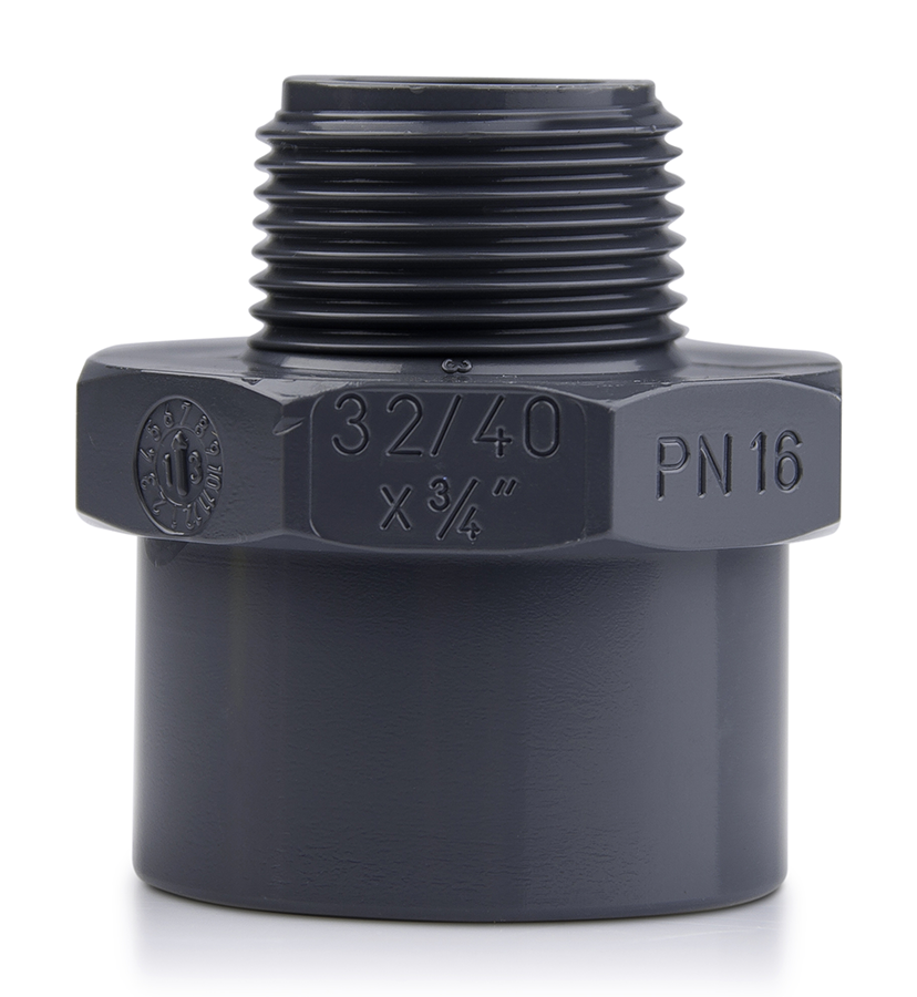  - PVC-Anschlussverschraubung, 3/4 Zoll AG, 32 mm -  