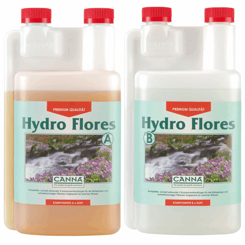  - CANNA Hydro Flores A und B, Blütedünger, je 1 L hartes Wasser -  