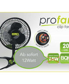  - Clip Ventilator | 12 Watt | Ø20cm mit Stangenclip | Garden Highpro -  