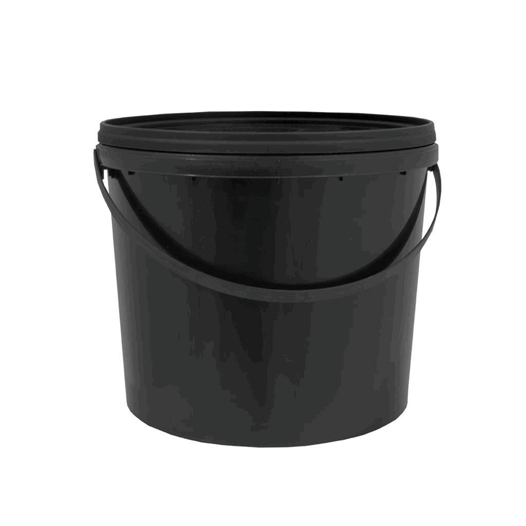  - Eimer, schwarz, 5 L, mit Griff und Deckel -  