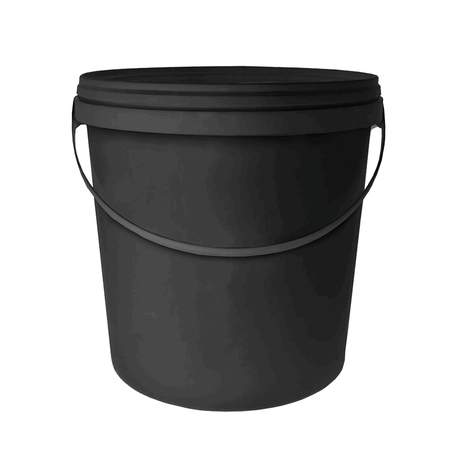  - Eimer, schwarz, mit Griff und Deckel 10 L -  