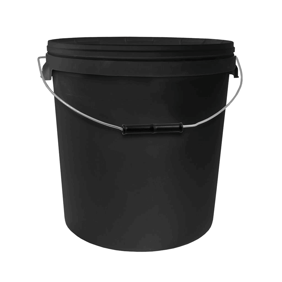  - Eimer, schwarz, mit Griff und Deckel 20 L -  