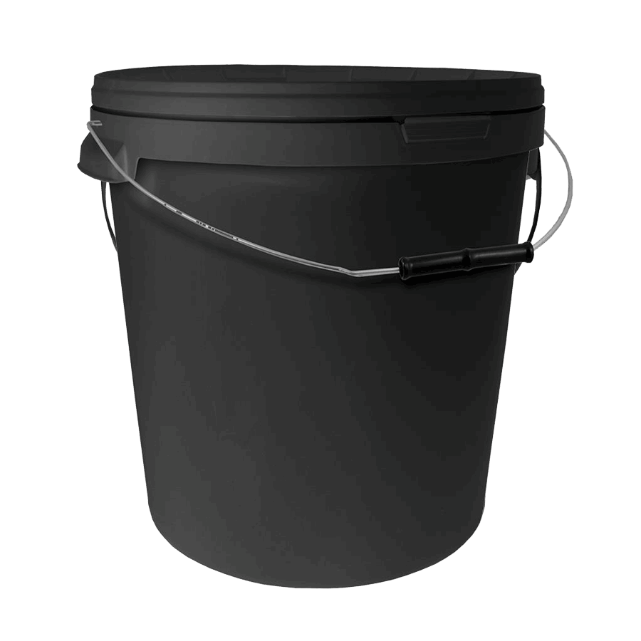 - Eimer, schwarz, mit Griff und Deckel 33 L -  