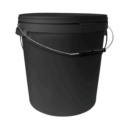  - Eimer, schwarz, mit Griff und Deckel 33 L -  