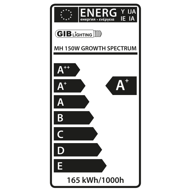  - GIB Lighting Growth Spectrum Advanced MH Lampe, 150 W -  