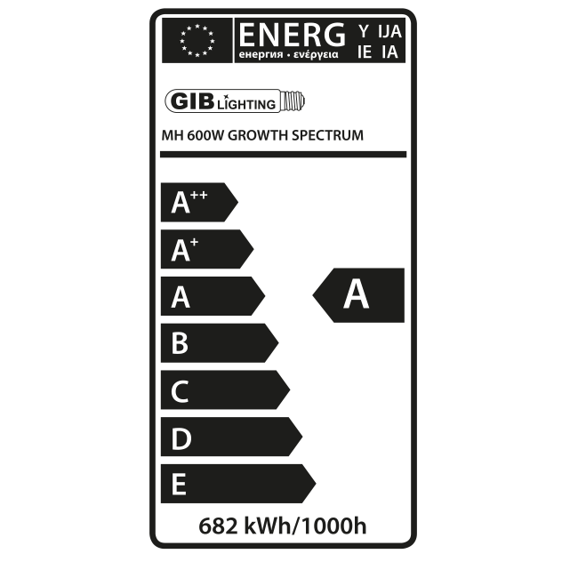  - GIB Lighting Growth Spectrum Advanced MH Lampe, 600 W -  