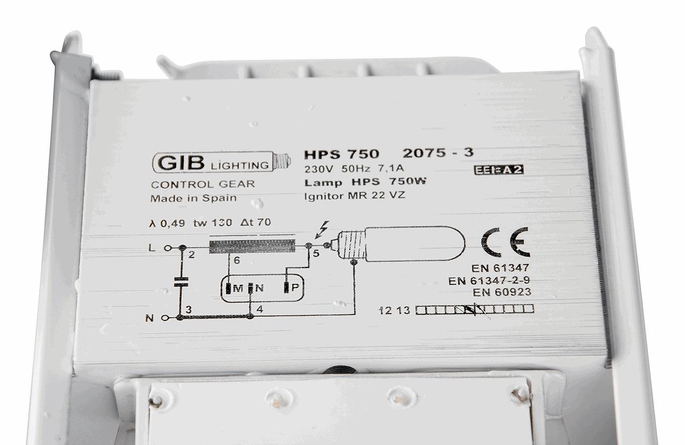  - GIB Lighting PRO-X, magnetisches Vorschaltgerät, 750 W, für HPS- und MH-Leuchtmittel -  