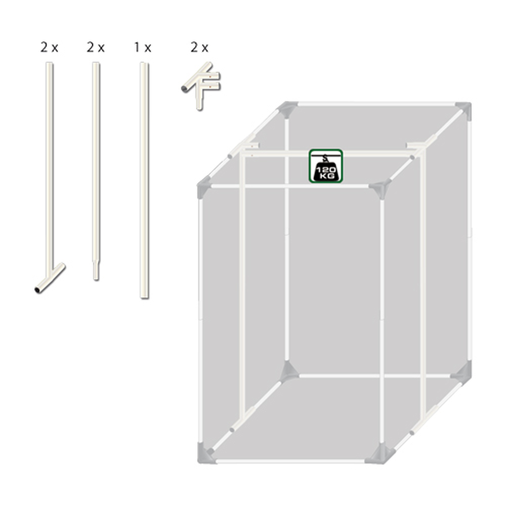  - HOMEbox Hercules Rahmenunterstützung 120, aufgebaut 120 x 120 x 200 cm -  