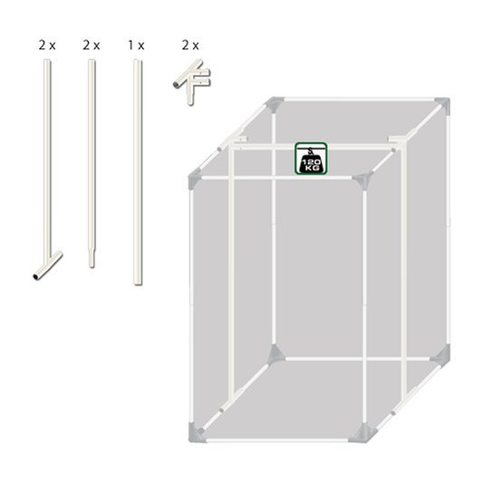  - HOMEbox Hercules Rahmenunterstützung 120, aufgebaut 120 x 120 x 200 cm -  