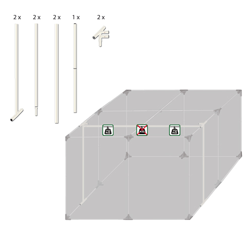  - HOMEbox Hercules Rahmenunterstützung 240, aufgebaut 240 x 240 x 200 cm -  