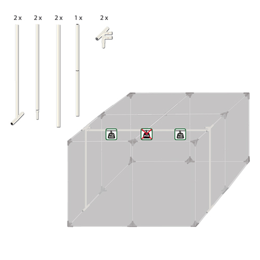  - HOMEbox Hercules Rahmenunterstützung 290, aufgebaut 290 x 290 x 200 cm -  