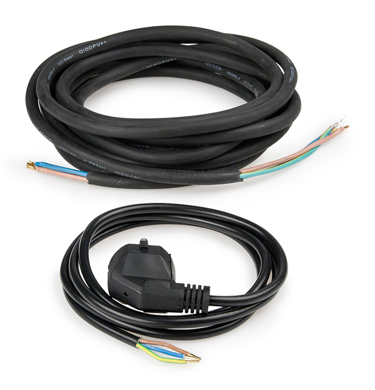  - Kabelset: Schuko-Stecker 1,5m und 4m flexibles Feuchtraumkabel -  