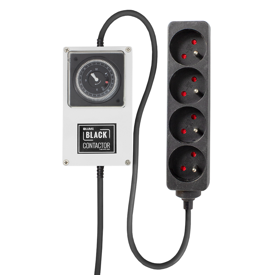  - LUMii BLACK Zeitschaltuhr mit 4-fach Steckerleiste, Steckdosentyp E -  