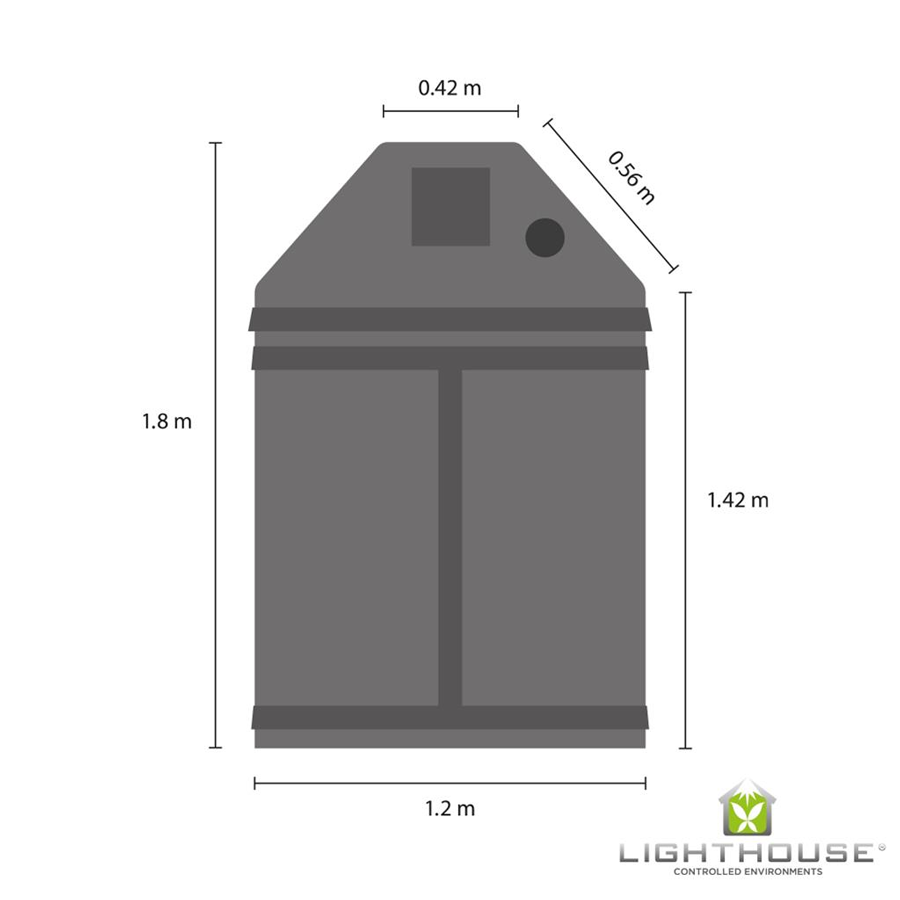  - LightHouse LOFT Growzelt, 1,2 m x 1,2 m x 1,8 m -  