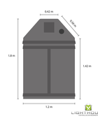  - LightHouse LOFT Growzelt, 1,2 m x 1,2 m x 1,8 m -  