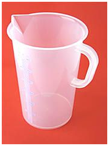  - Messbecher, transparent, mit erhabener Skala, 3000 ml, 50 ml Teilung -  