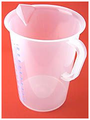  - Messbecher, transparent, mit erhabener Skala, 5000 ml, 100 ml Teilung -  