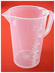 - Messbecher, transparent, mit erhabener Skala, 500 ml, 10 ml Teilung -  