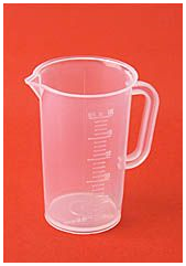  - Messbecher, transparent, mit erhabener Skala, 50 ml, 2 ml Teilung -  