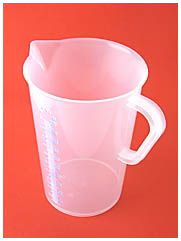  - Messbecher, transparent, mit erhabener blauer Skala, 2000 ml, 20 ml Teilung -  