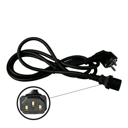  - Netzkabel mit IEC-Connector, weiblich, Schuko-Stecker, ø 1,5 mm, 2 m -  