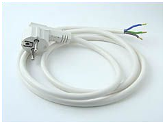  - Netzstecker mit flexiblem Feuchtraumkabel 1,5 mm², 1,5 m lang -  