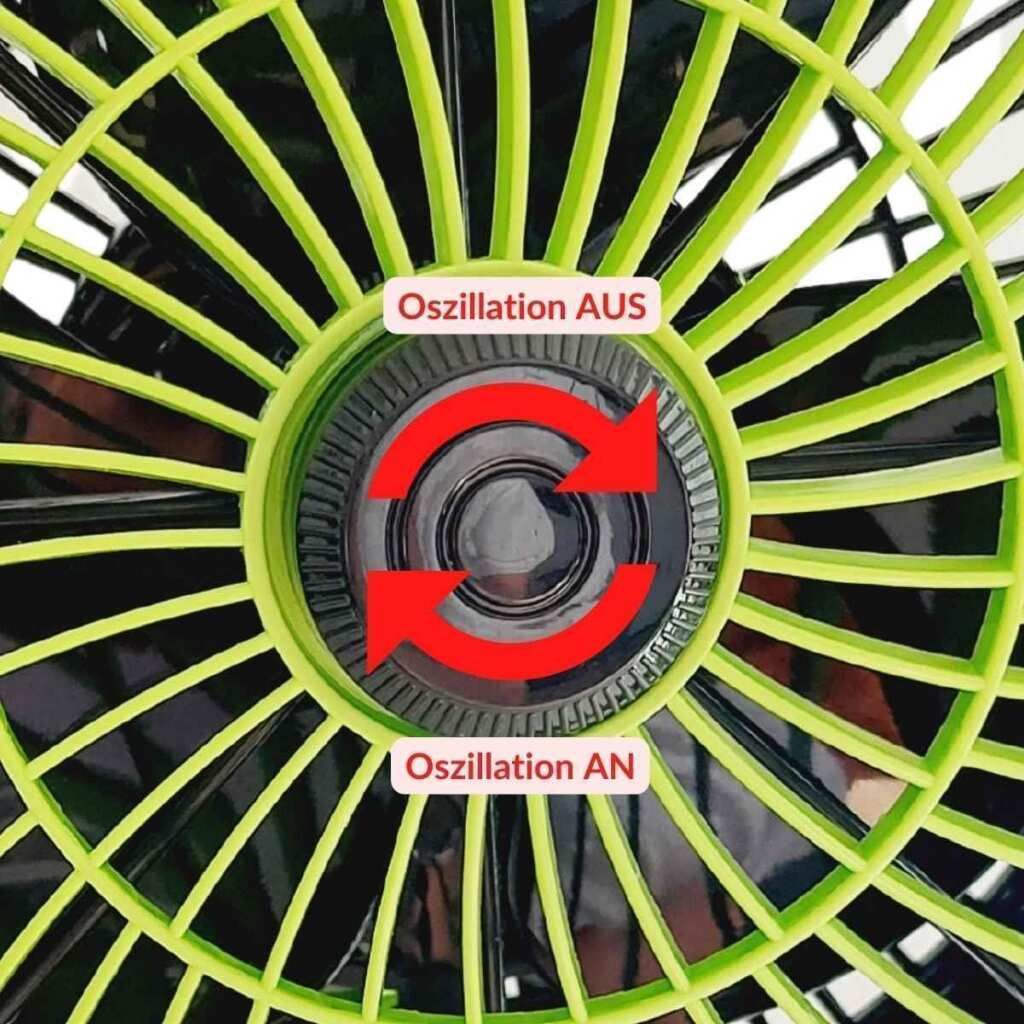  - Oszillierender Ventilator | 20 Watt | Standfuß mit Clip und Stangenclip | Garden Highpro -  