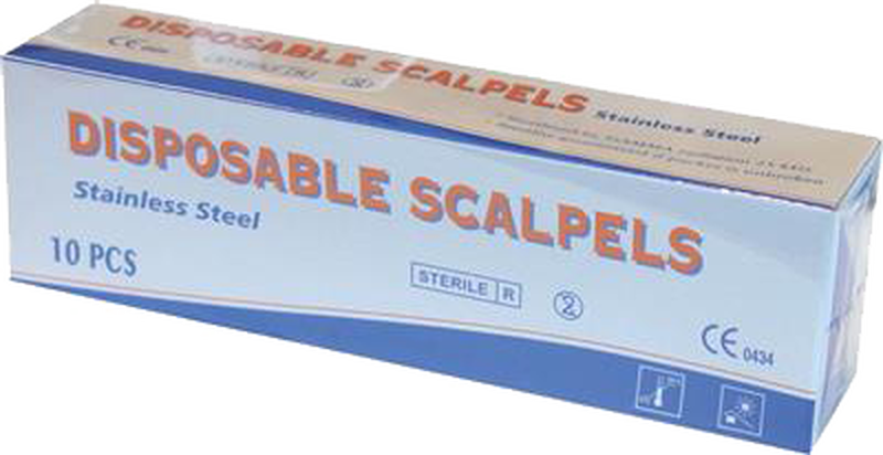  - Skalpell, rostfreie Stahlklinge, 10 St je Pckg -  