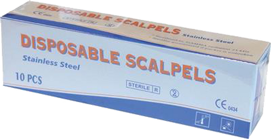  - Skalpell, rostfreie Stahlklinge, 10 St je Pckg -  