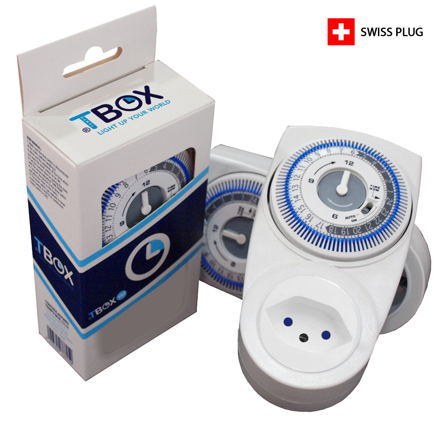  - Tempo Box TBOX 1M, mechanische Zeitschaltuhr - CH-Stecker, 230 V, max. 3500 W Leistung, IP20 -  