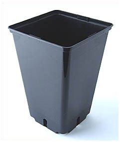  - Topf, viereckig, schwarz, 16 x 16 x 23,5 cm, 4 L -  