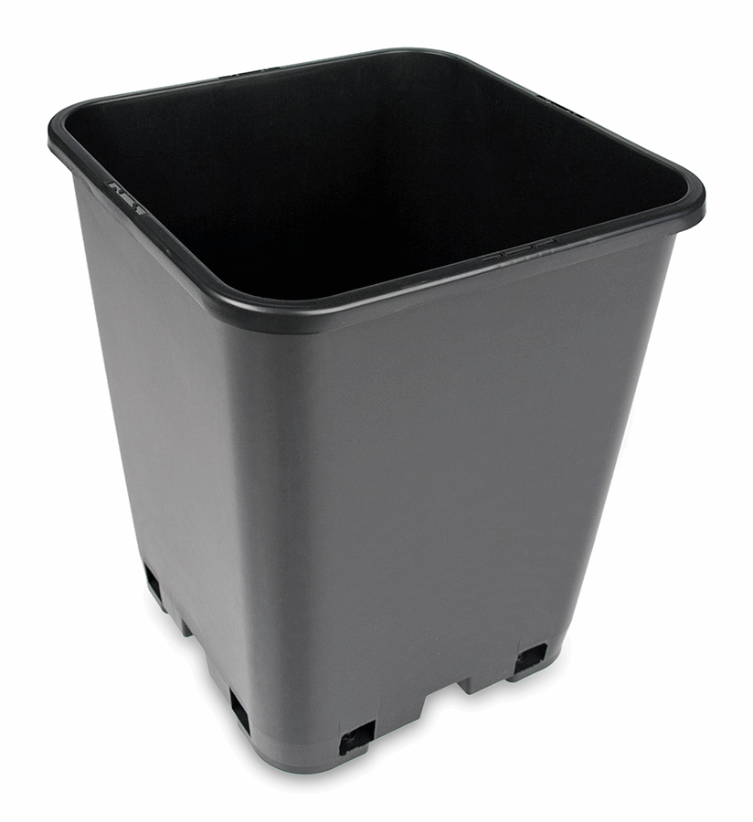  - Topf, viereckig, schwarz, 18 x 18 x 23 cm, 6 L -  
