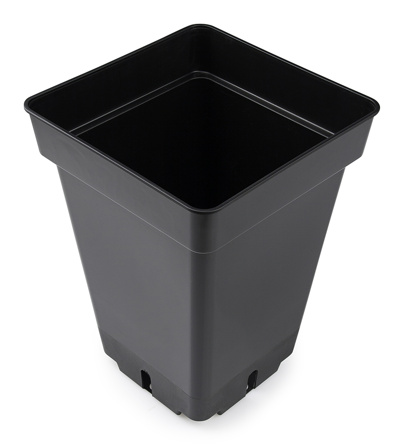  - Topf, viereckig, schwarz, 20 x 20 x 27 cm, 7 L -  