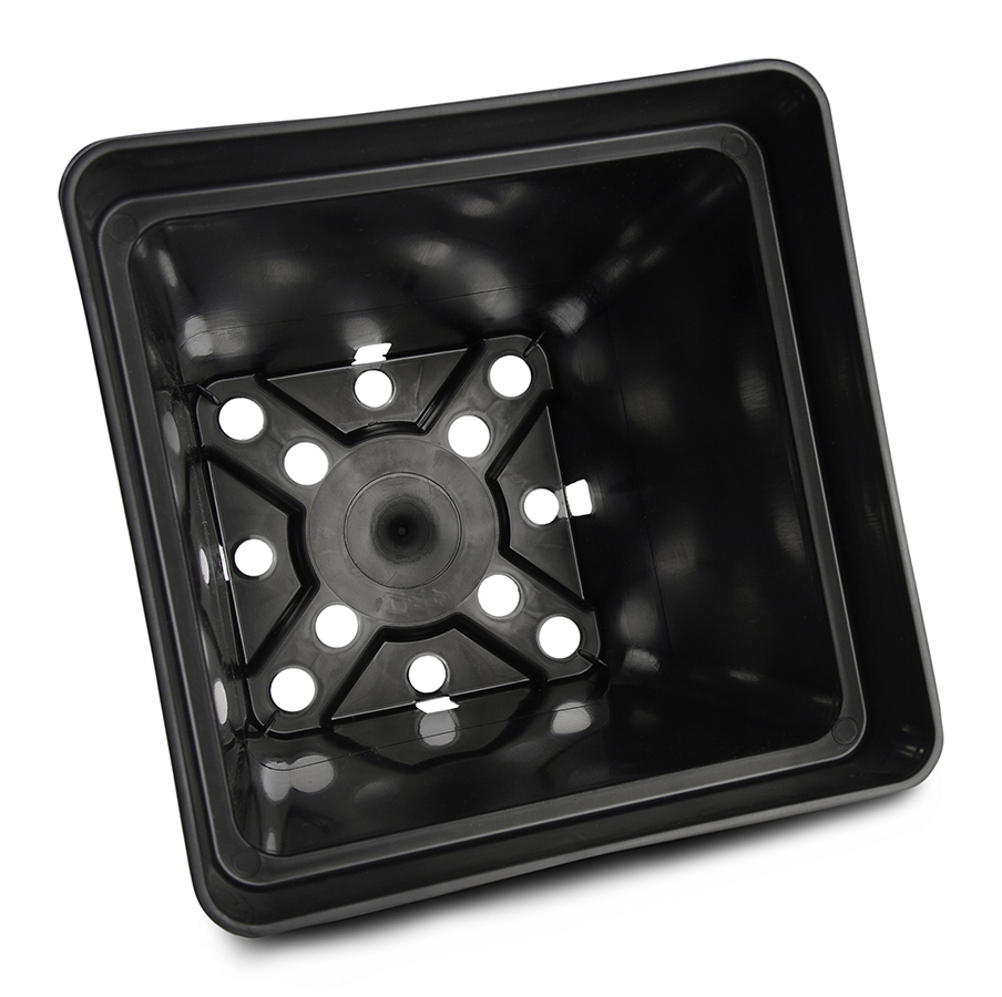  - Topf, viereckig, schwarz, 20 x 20 x 27 cm, 7 L -  