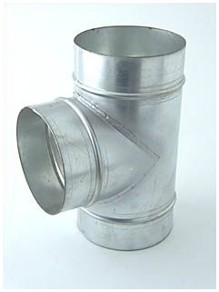  - Ventilution T-Stück, Metall, für ø 125 mm -  