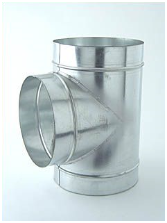  - Ventilution T-Stück, Metall, für ø 200 mm -  
