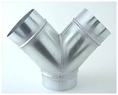  - Ventilution Y-Stück, Metall, für ø 125 mm -  