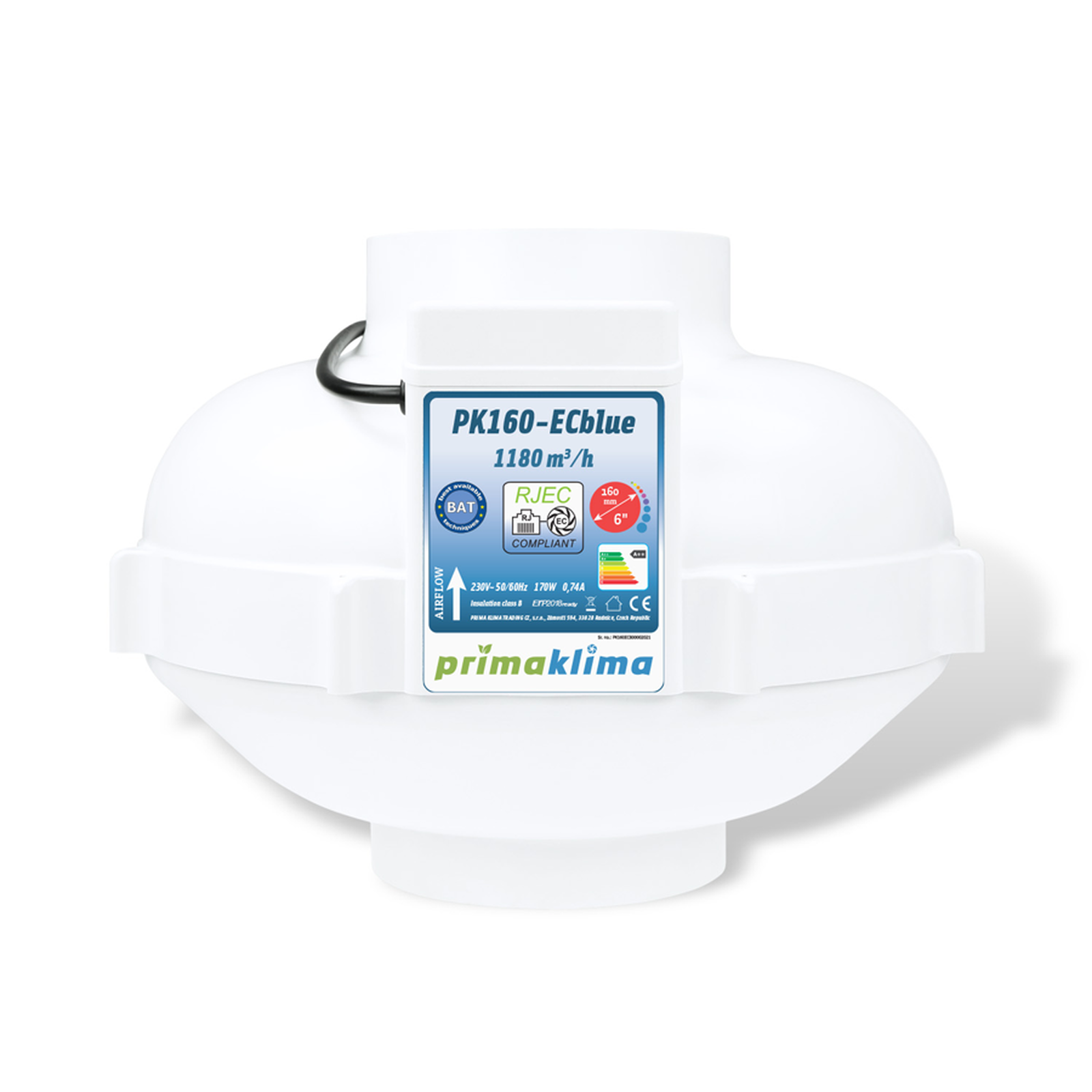  - Prima Klima Rohrventilator PK160-ECblue, 1180 m³/h -  