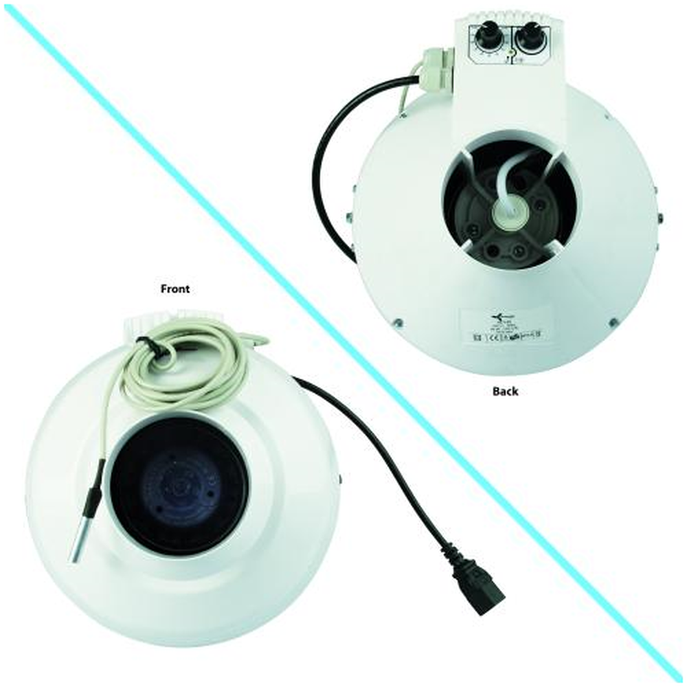  - Ventilution Rohrventilator, mit Klimaregler, 250 m³/h, 100 mm, IEC-Connector -  