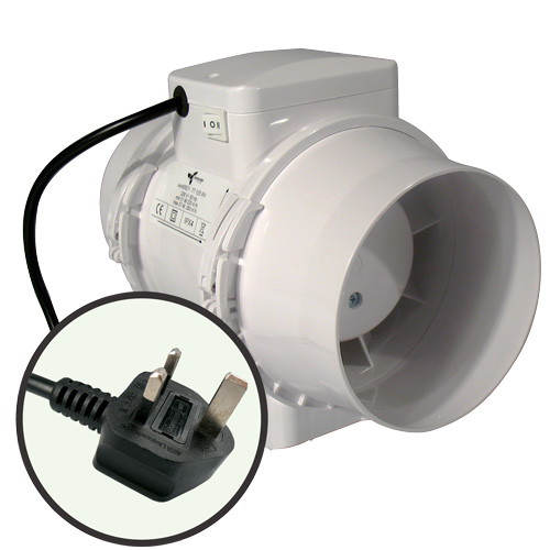  - Ventilution Mixed In-Line 220/280 m³/h 125 mm inkl. Netzkabel + UK-Stecker -  