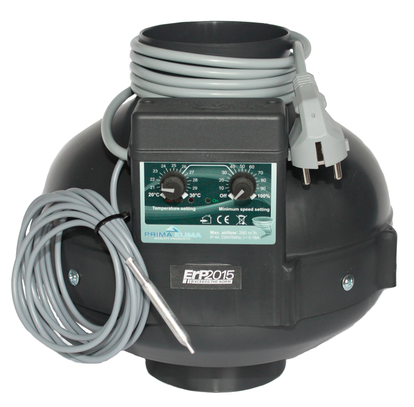  - PK Rohrventilator 100, 280 m³/h, ø 100 mm, temperaturgesteuerte Drehzahl -  