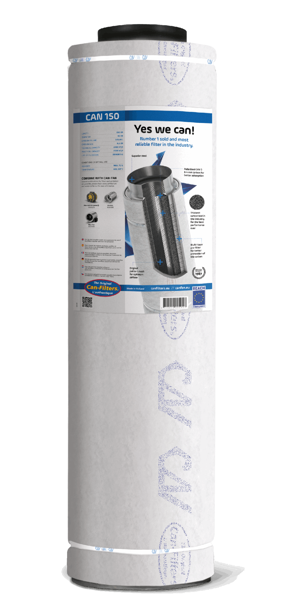  - CAN150BFT, Aktivkohlefilter, 2100 m³/h, ø 250 mm -  