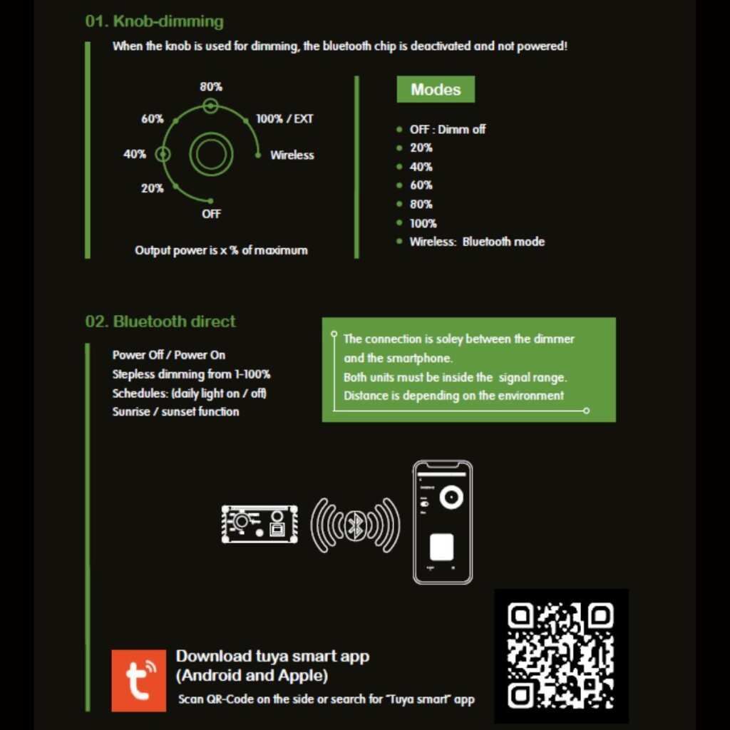  - hortiOne | Multifunktions-Dimmer | Bluetooth und Drehknopf -  