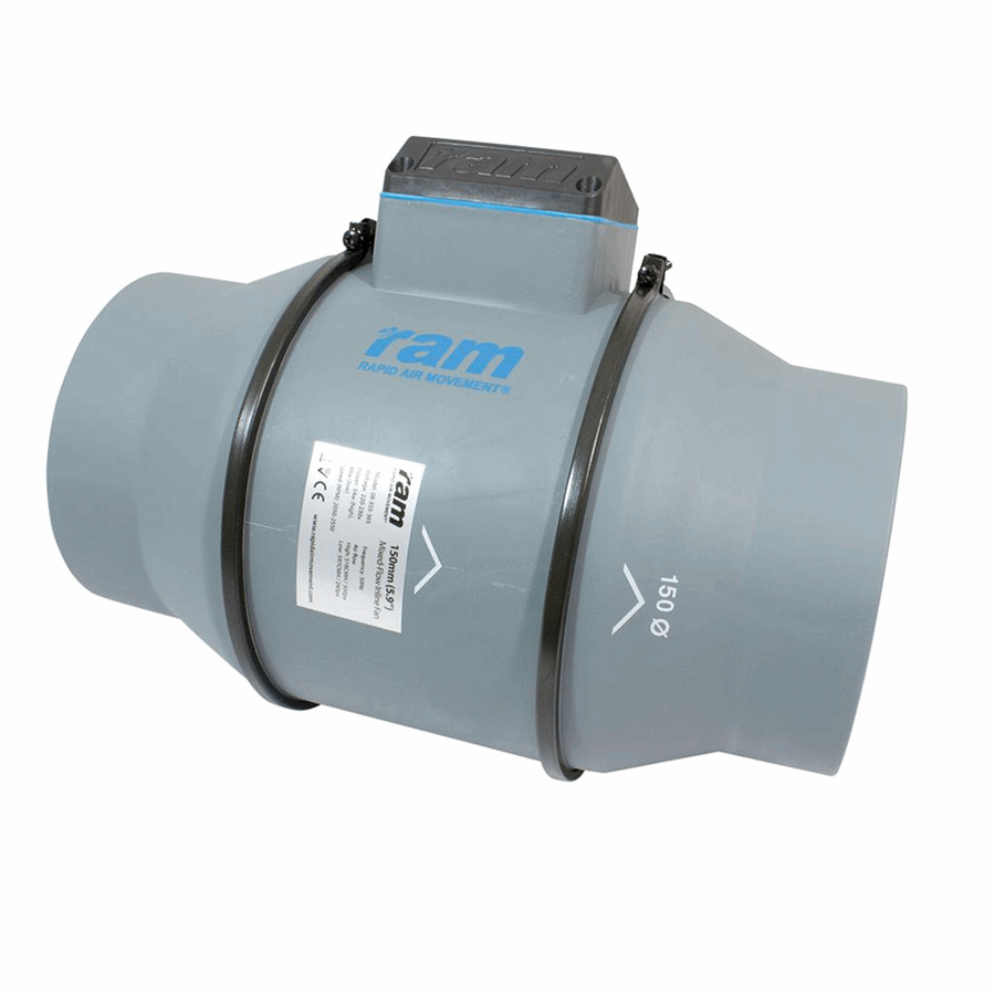  - RAM Mixed-Flow Inline Rohrventilator, 150 mm, 517 m³/hr -  
