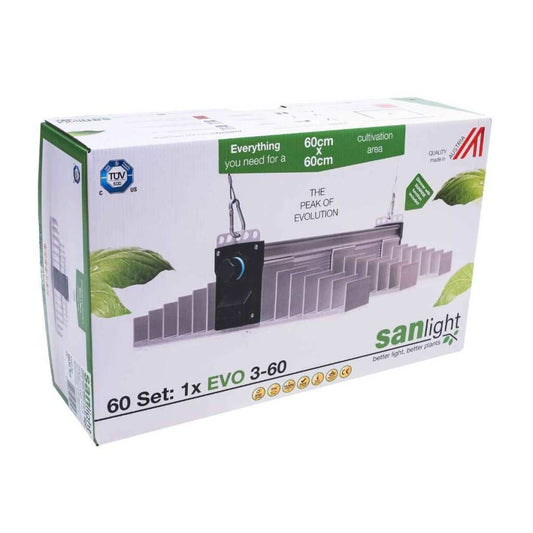  - SANlight EVO LED Set 60 1.5 | Lampenaufhängung | Dimmer und Kabel | 200 Watt | 545 µmol/s -  